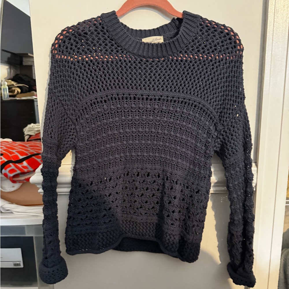 Universal Thread Dark Blue Crochet Sweater